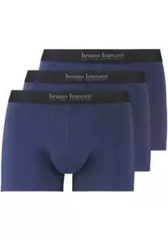 Боксеры Bruno Banani "Short 3Pack Energy Cotton" (3 шт. в упаковке), с надписью на поясе, цвет морской волны