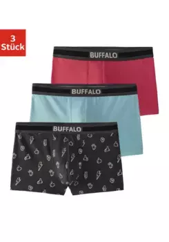 Боксеры Buffalo (3 шт.) с забавными значками, красный