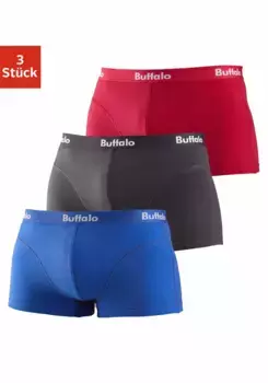 Боксеры Buffalo (3 шт. в упаковке), хипстерского кроя, с оверлочными швами спереди, красный
