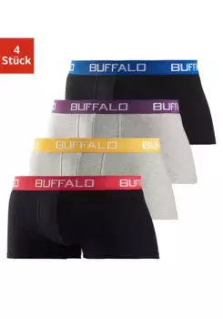Боксеры Buffalo (4 шт.) хипстерской формы с контрастным поясом, черный
