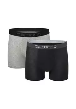 Боксеры camano Boxershorts Unterhosen Herren elastischer Gummibund ohne Einschneiden Baumwolle Stretch hautfreundlich Atmungsaktiv 2 шт, цвет Schwarz mix