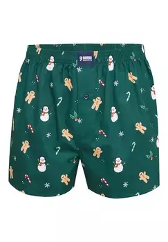 Боксеры CHRISTMAS SNOWMAN GINGERBREAD Happy Shorts, зеленый