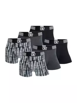Боксеры CR7 - Cristiano Ronaldo Boxer shorts Basic Print, серый/черный/белый