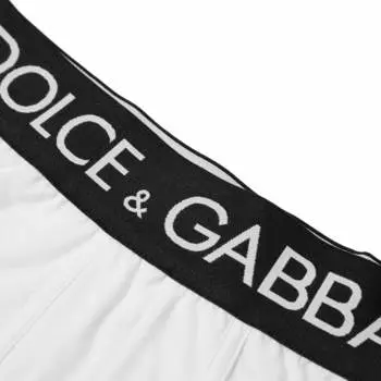 Боксеры для девочек с логотипом Dolce & Gabbana, белый/черный