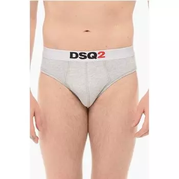 Боксеры DSQ2 из хлопка с логотипом на поясе Dsquared2, серый