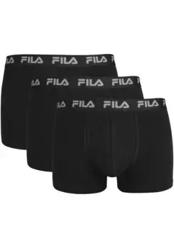 Боксеры Fila (3 шт.), надпись FILA, черный