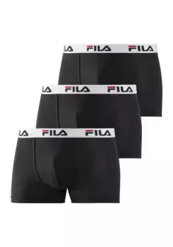 Боксеры Fila (3 шт. в упаковке) с надписью-логотипом на поясе, черный