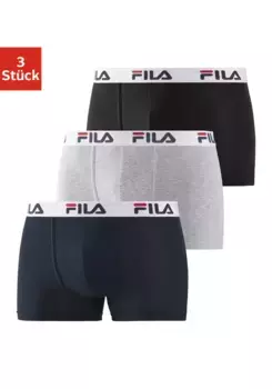 Боксеры Fila (3 шт. в упаковке) с надписью-логотипом на поясе, синий