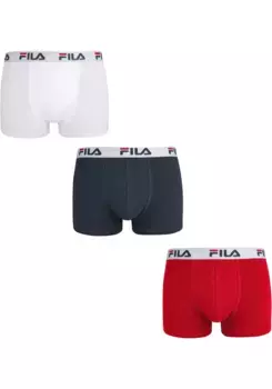 Боксеры Fila (3 шт. в упаковке), с эластичным поясом с логотипом, красный