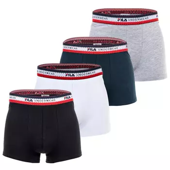 Боксеры Fila Boxershort 4 шт, цвет Schwarz/Wei/Grau/Blau