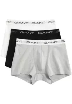 Боксеры Gant (3 шт., 3 шт.), с эластичным поясом с логотипом, серый