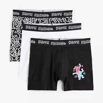 Боксеры H&amp;M Keith Haring 3-pack Xtra Life, мультиколор