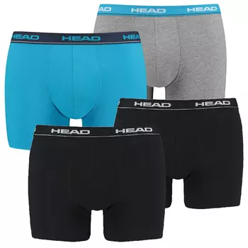 Боксеры HEAD Boxershorts Basic Boxer 4P, цвет Schwarz/Blau/Grau