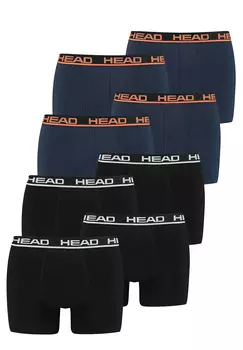Боксеры HEAD Boxershorts Head Basic Boxer 8P, цвет Black/Blue Orange