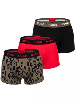 Боксеры HUGO short 3er Pack, цвет schwarz/rot/oliv