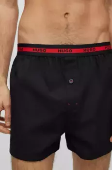 Боксеры HUGO Underwear "WOVEN BOXER TWINPACK", с эластичным поясом с логотипом Hugo, черный