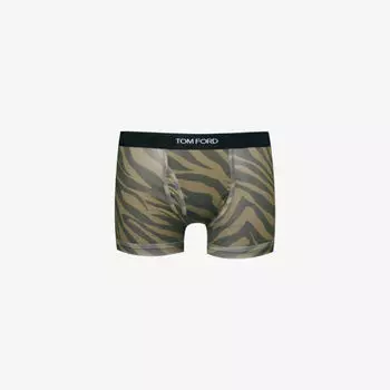 Боксеры из эластичного хлопка с логотипом на поясе Tom Ford, зеленый