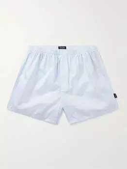 Боксеры из хлопка и поплина в тонкую полоску ZEGNA, синий