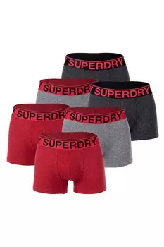Боксеры из органического хлопка с логотипом - 6 пар Superdry, красный