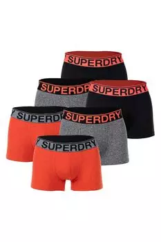 Боксеры из органического хлопка с логотипом - 6 пар Superdry, черный