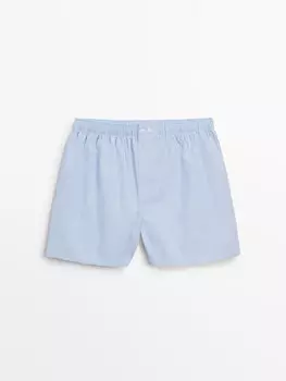 Боксеры из поплина в мелкую клетку Massimo Dutti, голубой
