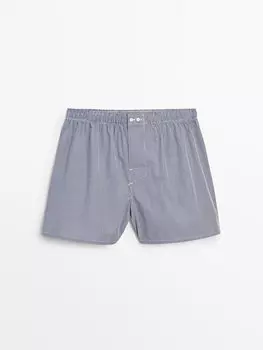 Боксеры из поплина в мелкую клетку Massimo Dutti, синий