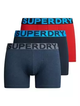 Боксеры из смеси органического хлопка Superdry, синий марл/затмение/руж