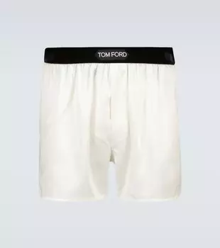 Боксеры из смесового шелка Tom Ford, белый