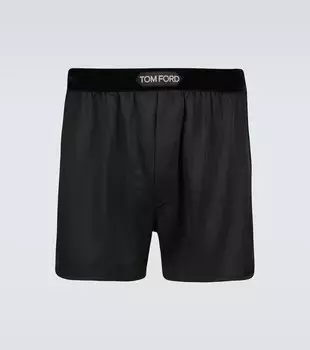 Боксеры из смесового шелка Tom Ford, черный