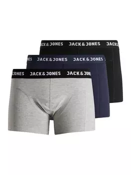 Боксеры Jack & Jones 3-er Stck Pack Boxershorts Set JACANTHONY, цвет Schwarz-Navy-Grau