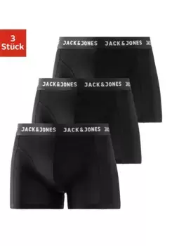 Боксеры Jack & Jones (3 шт. в упаковке) с тканым поясом с логотипом, черный