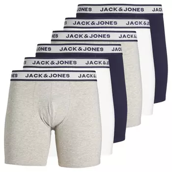 Боксеры Jack & Jones Boxershort 6 шт, цвет Grau/Wei/Navy