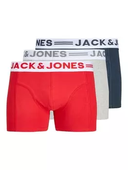 Боксеры JACK & JONES SENSE, цвет Navy/Light grey/Red