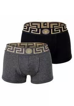 Боксеры комплект из 2 пар - шорты в стиле ретро из эластичного хлопка Versace, мультиколор