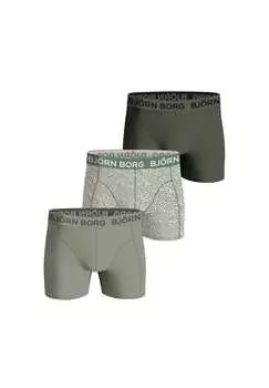 Боксеры комплект из 3 шт. - хлопковые стрейч-шорты трусы с большим логотипом хлопок Bjrn Borg, мультиколор