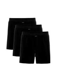 Боксеры комплект из 3 шт. - трикотажные боксерские шорты базовый хлопок свободный крой хлопок Ammann, черный