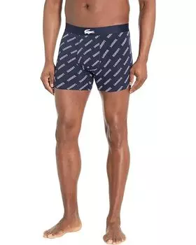 Боксеры Lacoste 3-Pack Casual Cotton Stretch Lacoste Print, цвет Navy Blue/White/Silver Chine