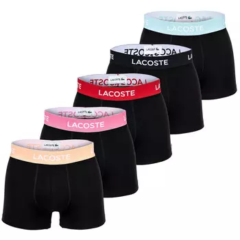 Боксеры Lacoste Boxershort 5 шт, цвет Schwarz/Pastell