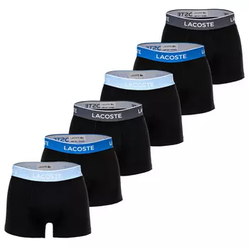 Боксеры Lacoste Boxershort 6 шт, цвет Schwarz/Blau/Grau