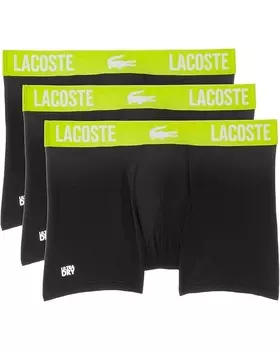 Боксеры Lacoste Short Microfiber Boxer Brief 3-Pack, цвет Black/Lima