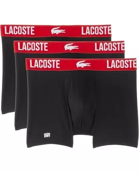 Боксеры Lacoste Short Microfiber Boxer Brief 3-Pack, цвет Black/Red