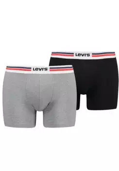 Боксеры Levi's (2 шт. в упаковке), с широким поясом с логотипом, серый