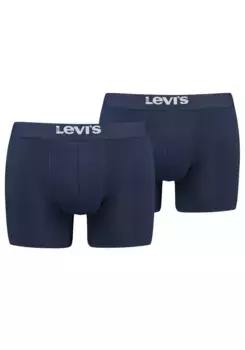 Боксеры Levi's (2 шт. в упаковке), с широким поясом с логотипом, цвет морской волны