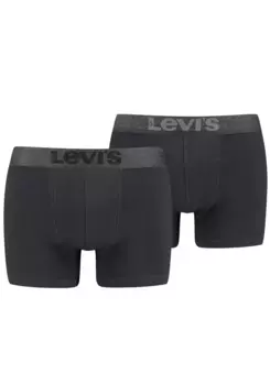 Боксеры Levi's (2 шт. в упаковке), с широким поясом с логотипом, черный