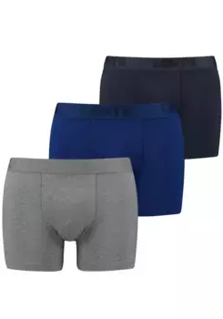 Боксеры Levi's (3 шт. в упаковке) с широким поясом с логотипом, цвет Grey Blue Combo