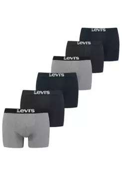 Боксеры Levi's (6 шт. в упаковке), с широким поясом с логотипом, синий