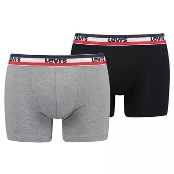 Боксеры Levis Boxershort 2 шт, светло-серый/черный
