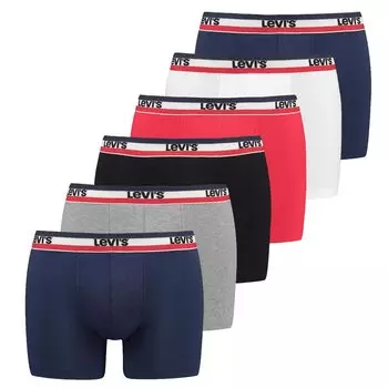 Боксеры Levis Boxershort 6 шт, цвет Blau/Rot/Grau