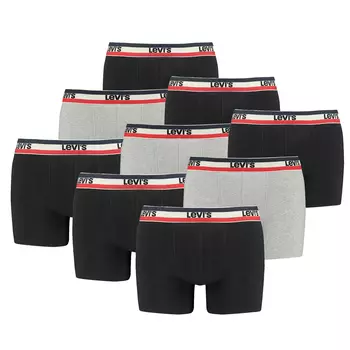 Боксеры Levis Boxershorts LEVIS Men Sprtswr Logo Boxer 9P, цвет Black / Grey Melange
