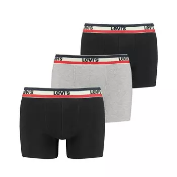 Боксеры Levis Boxershorts LEVIS Men Sprtswr Logo Boxer 3P, цвет Black / Grey Melange